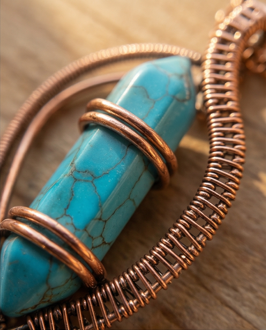 Handcrafted Wire-Wrapped Crystal Point Pendant