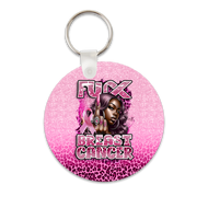 Fuck Breast Cancer Round Keychain