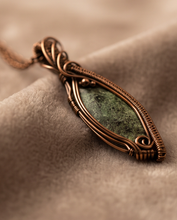 Load image into Gallery viewer, Handcrafted African Turquoise Copper Wire-Wrapped Pendant Necklace