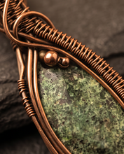 Load image into Gallery viewer, Handcrafted African Turquoise Copper Wire-Wrapped Pendant Necklace