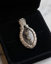 Load image into Gallery viewer, Moss Agate &amp; Black Onyx Wire-Wrapped Pendant – Handmade Artisan Gemstone Necklace