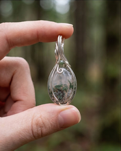 Load image into Gallery viewer, Moss Agate Wire-Wrapped Pendant – Handmade Nature-Inspired Gemstone Necklace