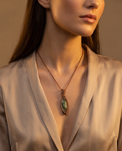 Load image into Gallery viewer, Handcrafted African Turquoise Copper Wire-Wrapped Pendant Necklace