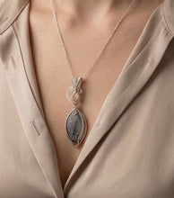 Load image into Gallery viewer, Moss Agate Statement Pendant – Handcrafted Wire-Wrapped Nature Gemstone Necklace
