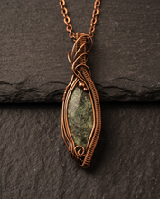 Load image into Gallery viewer, Handcrafted African Turquoise Copper Wire-Wrapped Pendant Necklace