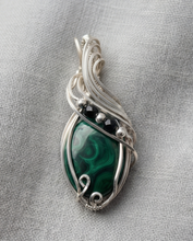 Load image into Gallery viewer, Malachite Pendant in Sterling Silver