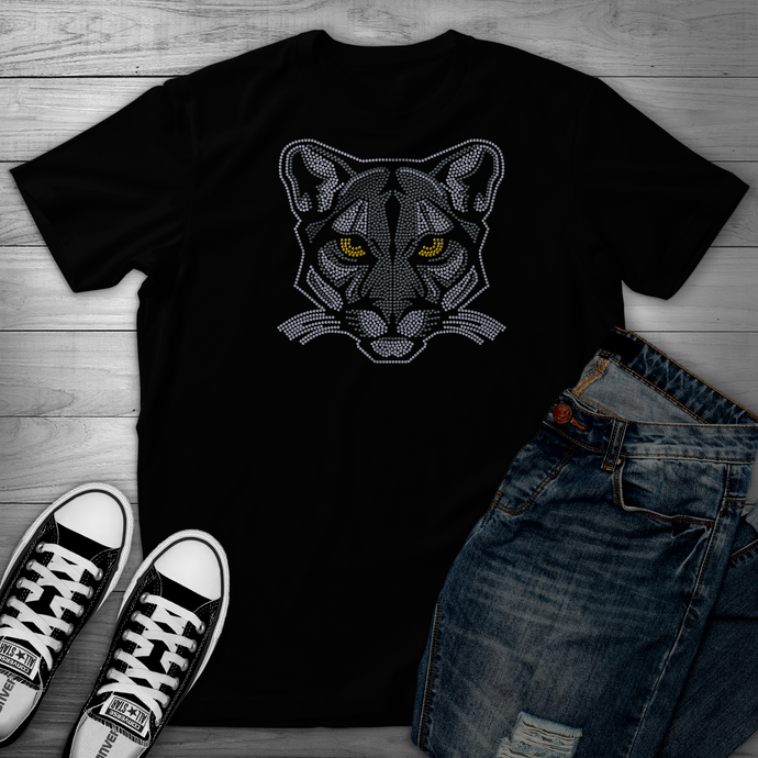 BLACK PANTHER RHINESTONE T-SHIRT