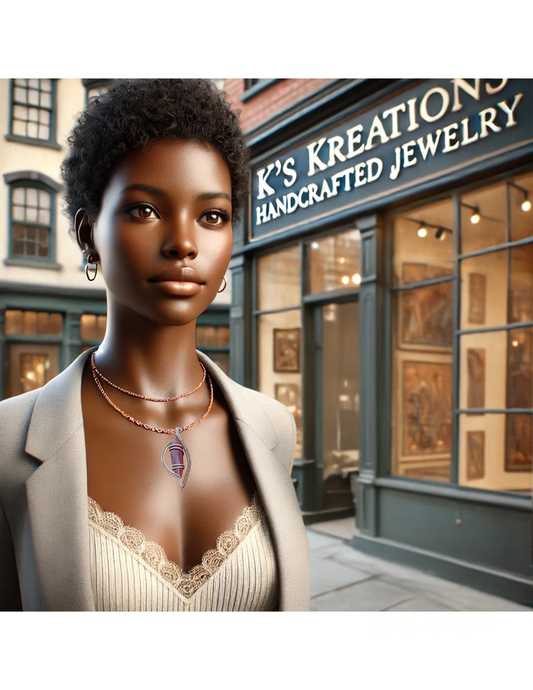 Handcrafted Wire-Wrapped Carnelian Gemstone with green accent Bead Pendant