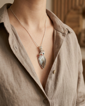 Load image into Gallery viewer, Indonesian Moss Agate Pendant with Multi-Gemstone Accent – Handcrafted Sterling Silver Wire Wrapped Jewelry