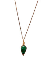 Load image into Gallery viewer, Malachite Wire-Wrapped Pendant – Handmade Copper Jewelry | Unique Green Gemstone Necklace Gift for Her