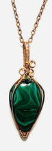 Load image into Gallery viewer, Malachite Wire-Wrapped Pendant – Handmade Copper Jewelry | Unique Green Gemstone Necklace Gift for Her