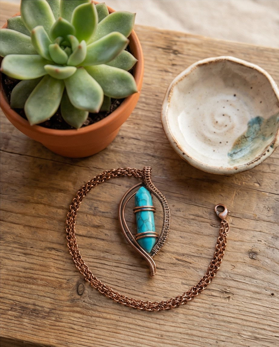 Handcrafted Wire-Wrapped Crystal Point Pendant