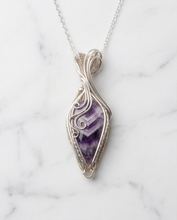 Load image into Gallery viewer, Chevron amethyst Wire Wrapped and Weaved