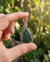 Load image into Gallery viewer, Chrysocolla Copper Wire Wrapped Pendant