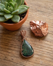 Load image into Gallery viewer, Chrysocolla Copper Wire Wrapped Pendant
