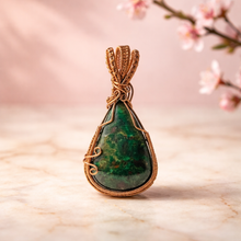 Load image into Gallery viewer, Chrysocolla Copper Wire Wrapped Pendant
