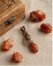 Load image into Gallery viewer, Carnelian and Jasper in wire weave and wrapped