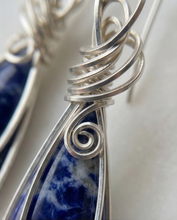 Load image into Gallery viewer, Sodalite Wire Wrapped Drop Earrings