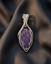 Load image into Gallery viewer, Charoite Pendant in Sterling Silver | Handcrafted Wire Wrapped Purple Gemstone