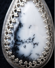 Load image into Gallery viewer, Dendritic Opal Teardrop Pendant in Sterling Silver – Handcrafted Artisan Necklace