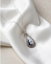 Load image into Gallery viewer, Dendritic Opal Teardrop Pendant in Sterling Silver – Handcrafted Artisan Necklace