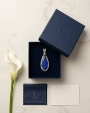 Load image into Gallery viewer, Lapis Lazuli Handwoven Pendant in .925 Sterling Silver