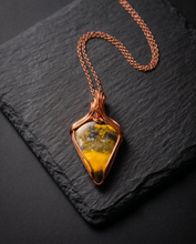 Load image into Gallery viewer, Handcrafted sterling silver Bumblebee Jasper pendant featuring bold yellow and black natural stone patterns.
