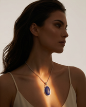 Load image into Gallery viewer, Oval Lapis Lazuli Pendant in Sterling Silver