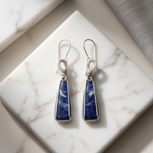 Load image into Gallery viewer, Sodalite Wire Wrapped Earrings