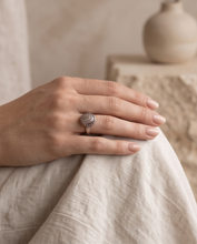 Load image into Gallery viewer, Handcrafted Banded Agate sterling silver ring with 10 x 12 mm natural gemstone
