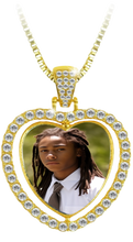Load image into Gallery viewer, Rhinestone Heart Photo Pendant