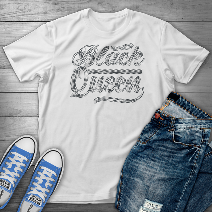 BLACK QUEEN RHINESTONE T-SHIRT