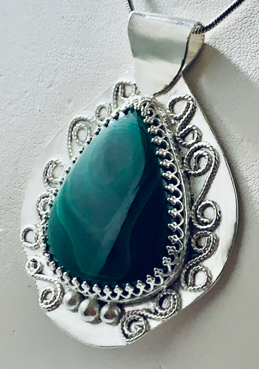 Malachite Swirl Pendant