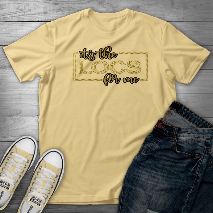 It's The Locs for Me/BLACK OUTLINE Rhinestone T-Shirt